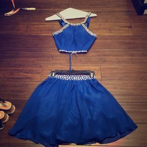 Gorgeous Royal Blue Two-Piece Prom Dress
